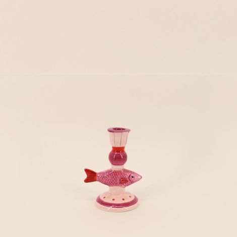Bougeoir forme poisson en dolomite violet 15cm (1/5)