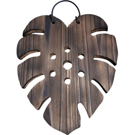 Blumentopf Monstera Blatt Blumentopf Wandvase mit Holzpanel (1/5)
