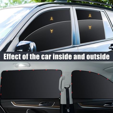 Pare Soleil Voiture Bébé,Pare-Soleil de Voiture, Matériau Polyester, Noir, Protection Solaire, Anti-UV, 4 pièces, Convient pour Protéger Les Enfants, la Vue du Conducteur et la Vie Privée (1/5)