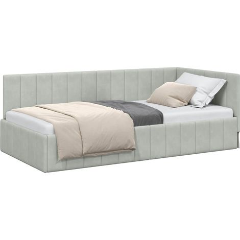 Estructura de cama en esquina Gris Claro 90 cm x 200 cm vidaXL (1/5)