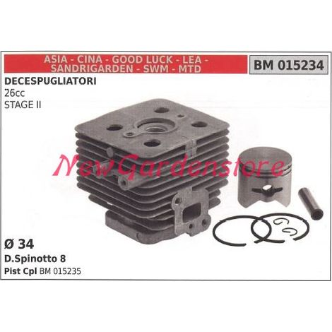 Cilindro pistone segmenti CINA motore decespugliatore 26cc STAGE II 015234