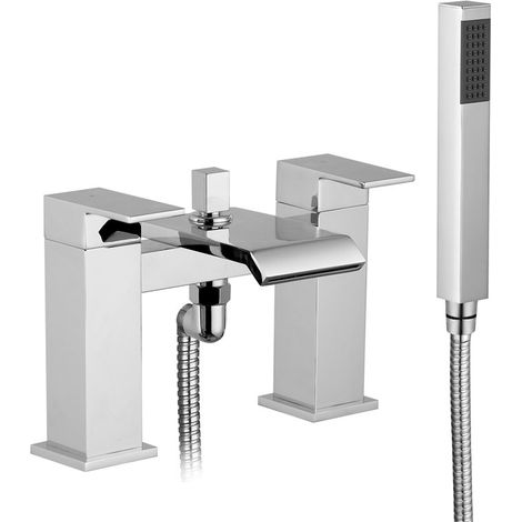 Devon Contemporary Waterfall Chrome Design Bath Shower Mixer Tap With Handset Kit (1/3)