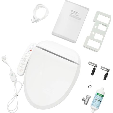 Siège de toilette électrique avec bidet, buse auto-nettoyante, sèche-cheveux à air chaud, BLANC (1/2)