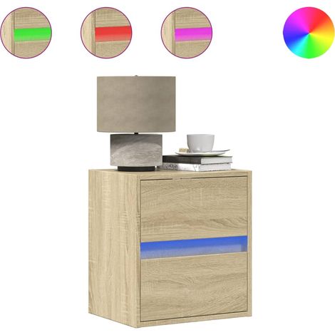 Maison Exclusive - Wand-Nachttische mit LED-Leuchten 2 Stk. Sonom
