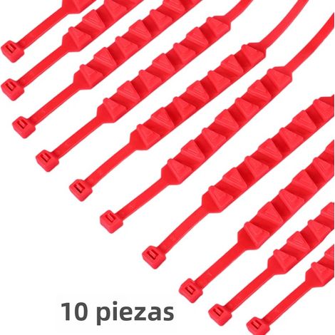 Chaînes à neige pour moto 10 pièces, réutilisables, antidérapantes, sécurité hivernale d'urgence pour accessoires de pneus de moto (1/4)