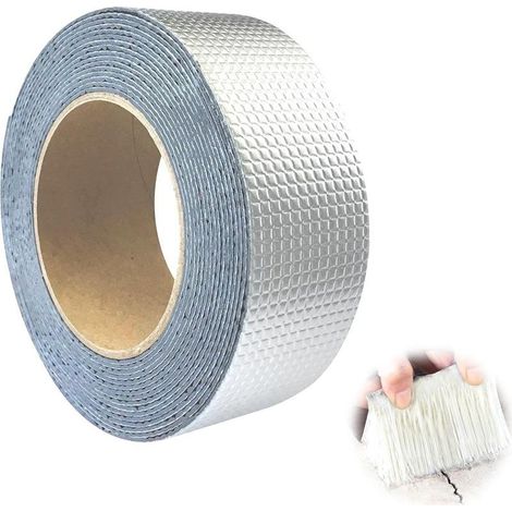 5cm X 10m Butyl Sealant Tape,Ruban Butyle Adhesif Etancheite Anti Fuite,Adhérence Ruban Adhésif Caoutchouc en Aluminium,Waterproof pour Réfection des Fuites de Toiture (1/5)