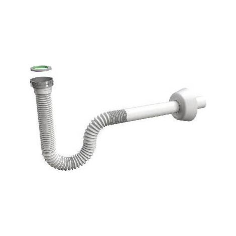 SIFONE ESTENSIBILE "SIFONCELLO" C/GHIERA METALLO Misura: 1"1/4 Bianco