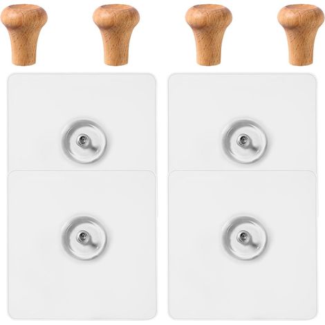 en bois auto adhésifs OUNONA crochets muraux minimalistes (1/5)