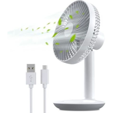 4000 mAh USB rechargeable table fan – 4 quiet speeds – 50° tilt – Brushless motor – 16 cm compact (1/5)