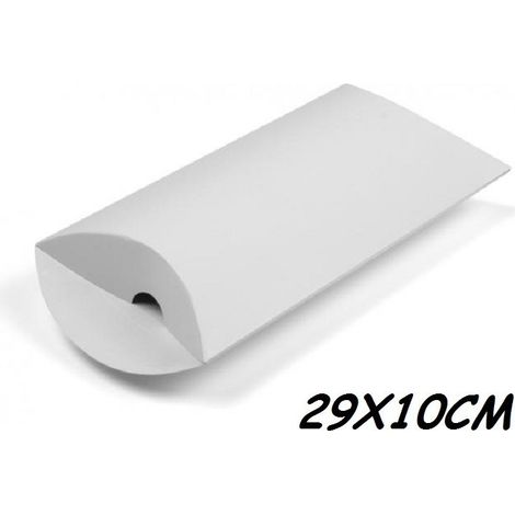 TrAdE Shop Traesio - Set 10 Bomboniera Scatola Bianco Busta 29x10cm Carta Lucida Portaconfetti Regalo Matrimoni -