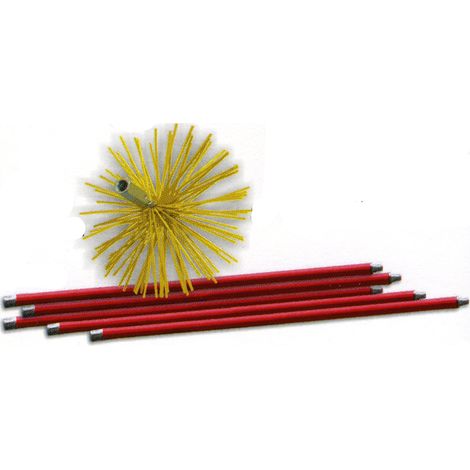SCOVOLO NYLON Ø 250MM KIT C/ASTE 7 MT X TUBI INOX (1/2)