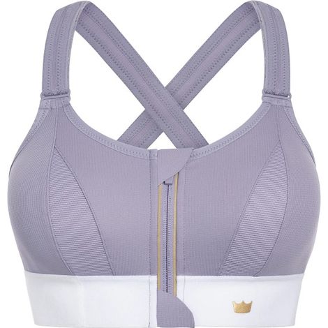 SOUTIEN-GORGE DE SPORT SHEFIT VIOLET ET BLANC, MAINTIEN FORT, RÉGLABLE, XS (1/5)
