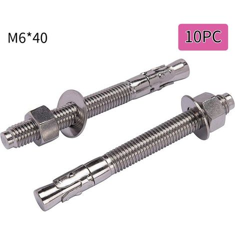 Cheville d'ancrage pour béton M640, kit de chevilles et vis pour béton en acier inoxydable 304 (10 pièces) (1/5)