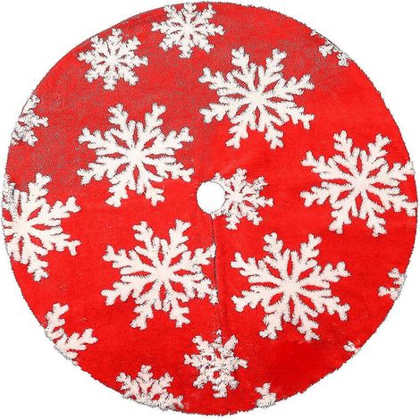 Weihnachtsbaumrock stricken, Baumrock-Schürze, Oberflächenstricken, Schneeflocken-Weihnachtsbaumrock, Schneeflocken-Baumrock, Weihnachtsdekoration (1/5)