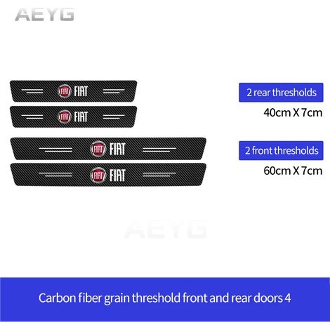 (Pour Fiat) Protection de seuil de porte en fibre de carbone pour Fiat 500,500X,500L,Panda,Tipo,Punto - Accessoires auto (1/3)