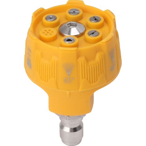 Buse de pulvérisation pour nettoyeur haute pression 6 en 1 multifonctionnelle et réglable, embout de connexion 1/4" jaune (1/5)