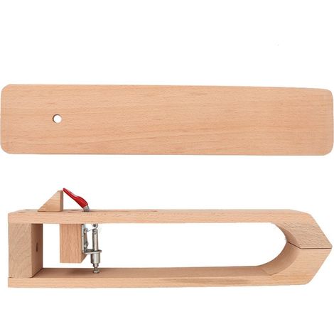 Pince À Cuir - Bois De Hêtre Traitement Anti-Corrosion - Base Allongée Pour Stabilité Sur Table - Ajustement Vis - Pour Maroquinerie Et Couture De Cuir - 1 Pièce