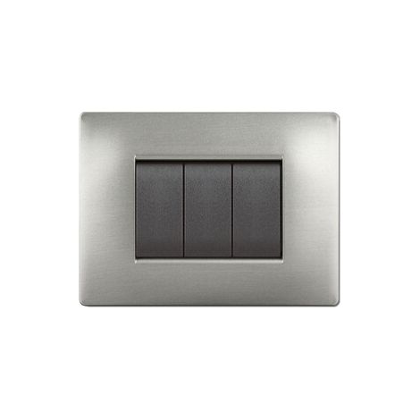 PLACCA LIFE Q LIVING PLAST ACCIAIO SATINATO 4P- 1,0 pz