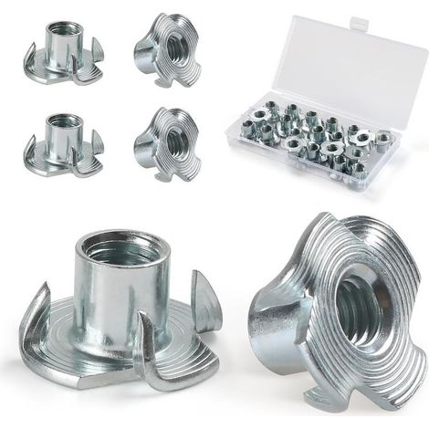 Galvanized carbon steel claw nuts M4, M5, M6, M8, M10 – Strong furniture fastening – Pack of 110 (1/5)