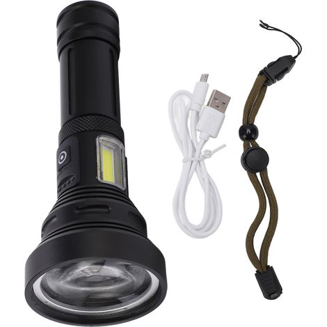 Lampe Torche LED Puissante Zoom Télescopique Rechargeable USB Extérieure Portable (1/5)