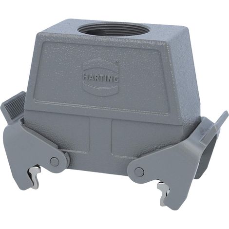 HARTING Han 16B Capot haut, 1xM40 sortie de câble droite, avec 2 étriers transversaux Presse-étoupe M40 Plage de serrage 19,0 mm - 28,0 mm - 1 Stück (1/3)
