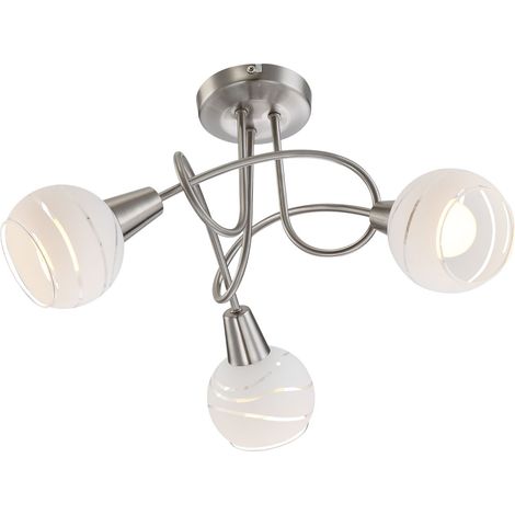 Globo - plafón - Elliott - níquel - metal - Ø 39cm - E14LED - (1/4)