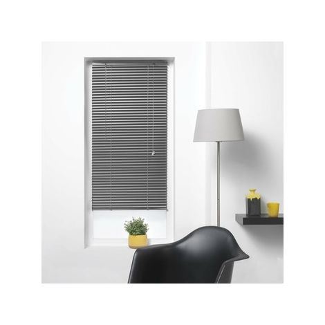 Homemaison – Store vénitien aluminium 60 x 130 cm – Couleur anthracite – Système d'attache à clip – Mécanisme à lamelles orientables