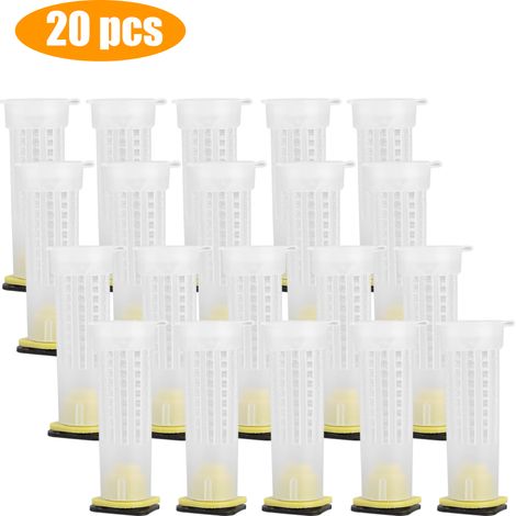 Kit de 20 godets d'élevage pour abeilles, cages à reines, rouleaux et outils apicoles (1/5)