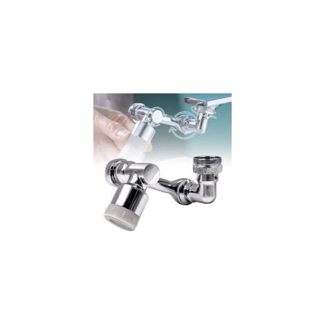 Robinet extensible rotatif 1080° anti-éclaboussures – Mousseur en cuivre durable – Débit max ajustable pour cuisine – Installation facile