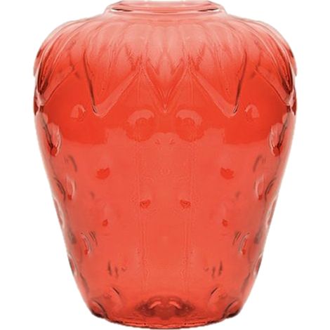 Vase en verre rouge fraise design moderne pour aromathérapie et hydroponie décoration intérieure élégante et originale (1/5)