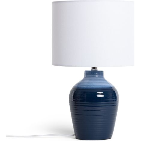 Lámpara de Mesa de Cerámica Botijo Azul Oscuro