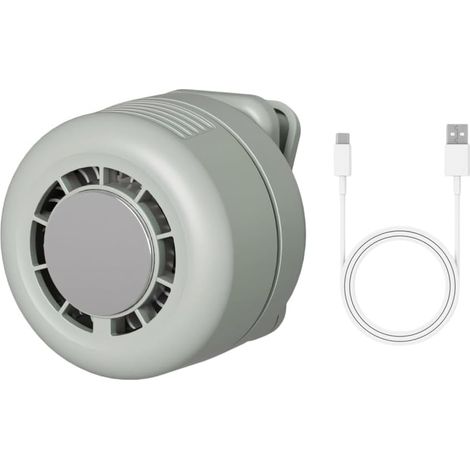 Ventilador de turbina de doble refrigeración, ventilador con clip extraíble y montaje de 360°, cortavientos portátil para el cuello con 3 velocidades, funcionamiento silencioso, para senderismo, acamp (1/4)