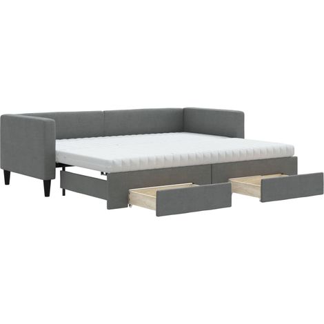 Maison Exclusive - Divano Letto Estraibile Cassetti Grigio Scuro 80x200cm Tessuto