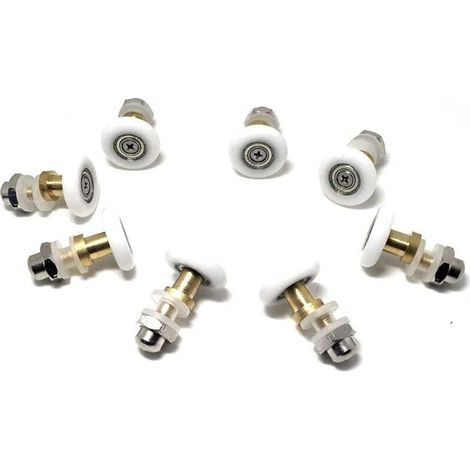 Rouleau de porte de douche 20 mm Argent, Doré - Lot de 8