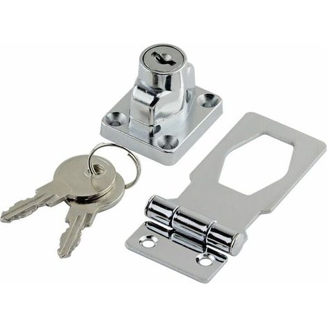 Vorhängeschloss aus Zinklegierung, abschließbarer Riegel mit Schlüssel und Schraubverschluss, praktische Vorhängeschloss-Riegelösen, Sicherheitsriegel für Schranktüren, Schubladen, Schränke usw. (1/5)
