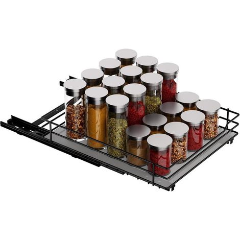 Gewürzregal ausziehbar Metall Küchen Organizer P26.4L22.2H5.6CM (1/5)