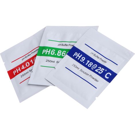 Solution tampon en poudre pour l'étalonnage du pH, 3 flacons, compatible avec les testeurs numériques, pour l'entretien périodique des instruments.-AquaForge (1/5)