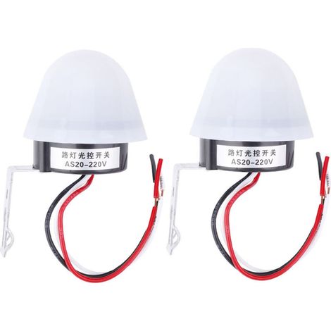 Automatischer Dämmerungsschalter (220 V) für Außenbeleuchtung, Lichtsensor, 2 Stück