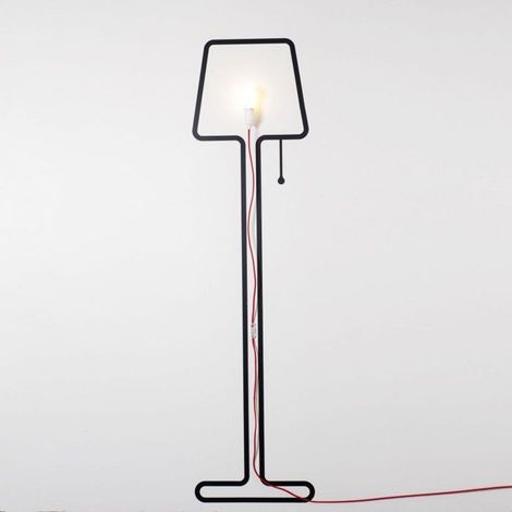 Lampe murale - Tall fil rouge - Rouge - Fabrication française - Design épuré
