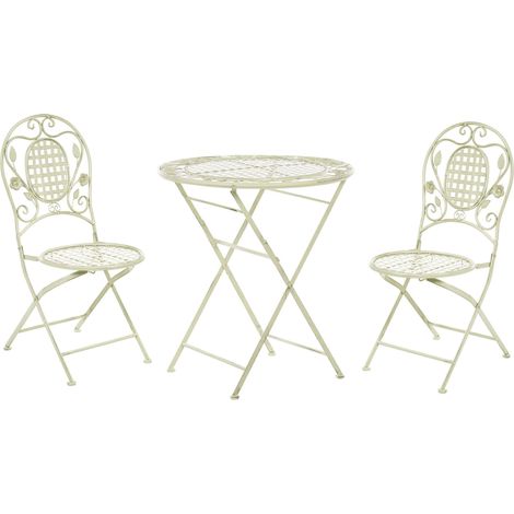 Bistro Set Folding BIVIO Metal Light Green