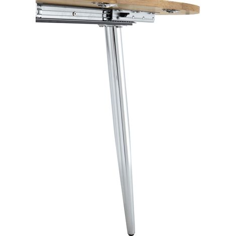 Mesa de comedor redonda extensible 107-137 cm en MDF y metal, acabado madera – MEUBLIV (1/5)