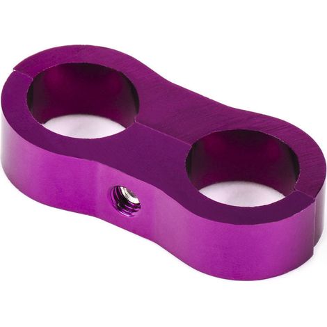 Collier de serrage universel à double trou pour tuyau d'huile, fixation pour modification automobile, en alliage d'aluminium, AN4AN6AN8AN10, multicolore - violet (1/4)