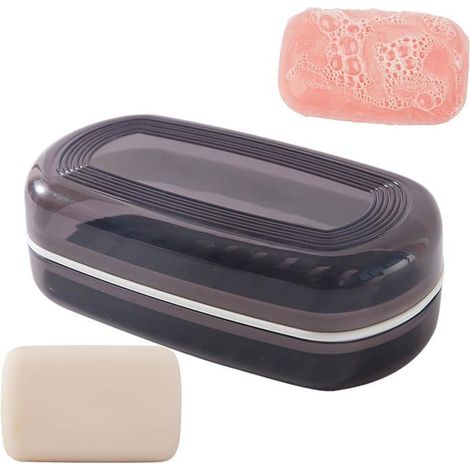 Ecleanfy - Porte-savon nomade 2-en-1 avec égouttoir. Design compact pour voyage, randonnée et dortoirs. (1/5)
