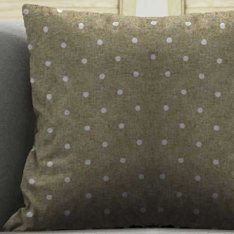 Coussins de'coratifs Tulipano 4 pcs avec housses amovibles 60% polyester 40% coton a' pois gris tourterelle 57x57 cm rembourrage copeaux de mousse de polyure'thane
