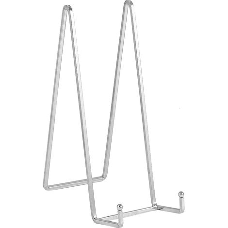 Support Assiette Porte Assiette Chevalet - Présentoir Chevalet pour Assiette Décorative - Support Cadre Photo en Métal - Chevalets de Table pour Assiettes Extra Grandes - argenté - 2 Pièces - 30,5 cm (1/5)