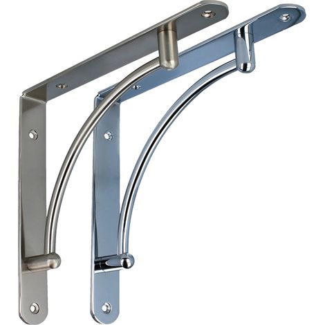 Regalbodenträger 220x220mm Garderobenkonsole Regalkonsole eleganter Regalwinkel Edelstahloptik (1/5)