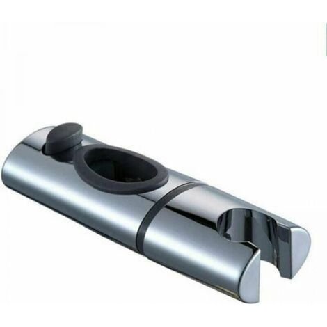 Chrome-plated ABS shower head holder. Clips onto shower rod. 360-degree rotation. For oval bathrooms (1/4)