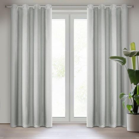 Eurofirany Rita Tenda Liscia Semplice Monocolore – 8 Occhielli Moderni, Camera da Letto, Soggiorno, Salone, cameretta dei Bambini, 1 Pezzo, Poliestere, Grigio Acciaio, 140x250 cm (1/5)