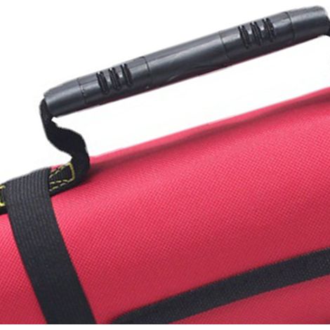 Verstärkte Werkzeugtasche aus Oxford-Gewebe mit Rollen, mehrere Taschen, Reißverschlussgriff, rotes Elektriker-Set, viel praktischer Stauraum. (1/5)