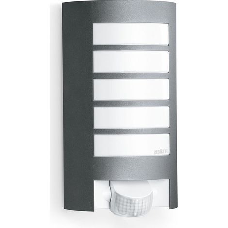 Steinel Lampada da Esterno L 12 S, Illuminazione esterna da Parete con sensore 180°, Ingresso casa, E27, Aluminium (1/3)